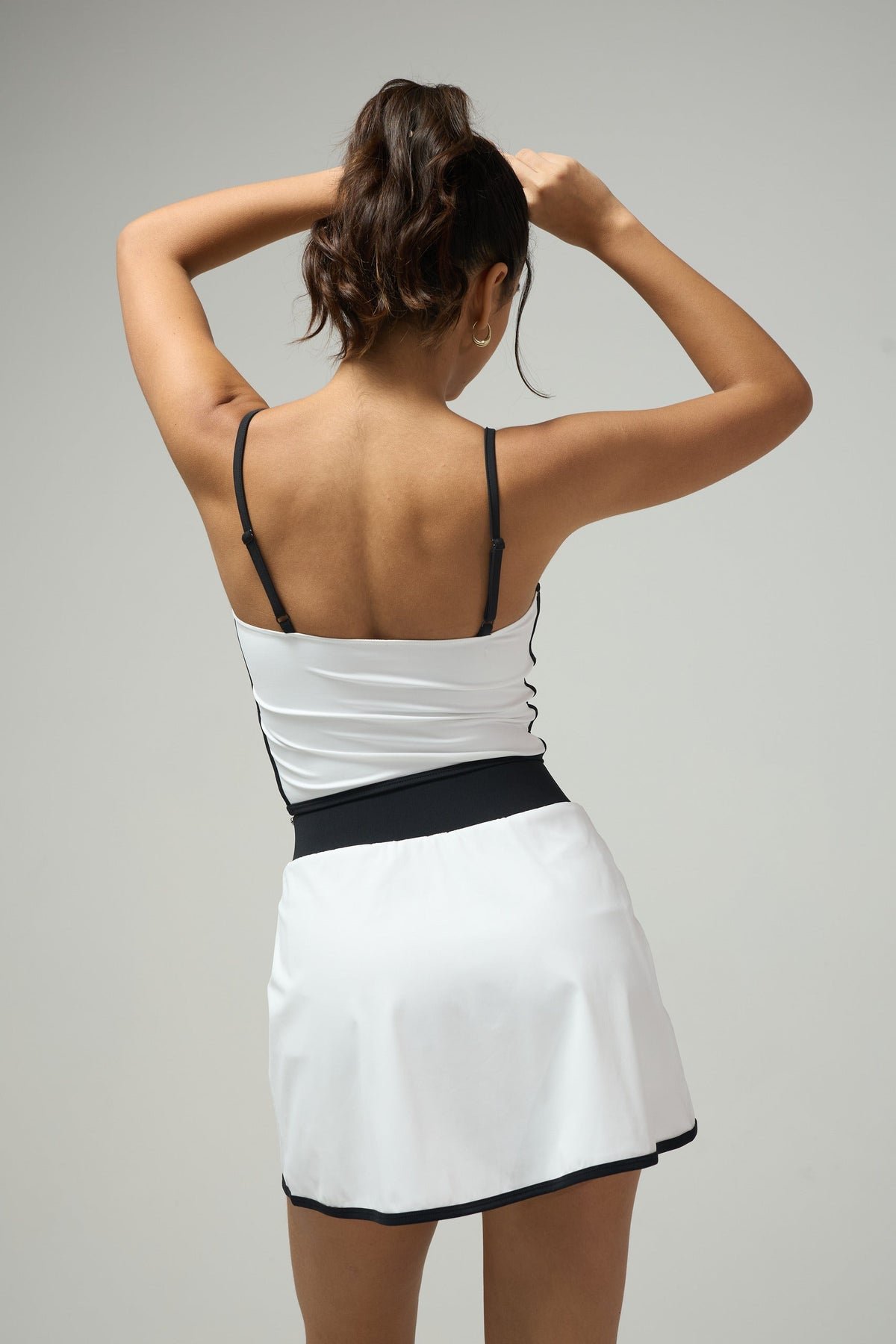Women's Wrap Tennis Skort with Contrast Trim in White – photo 5