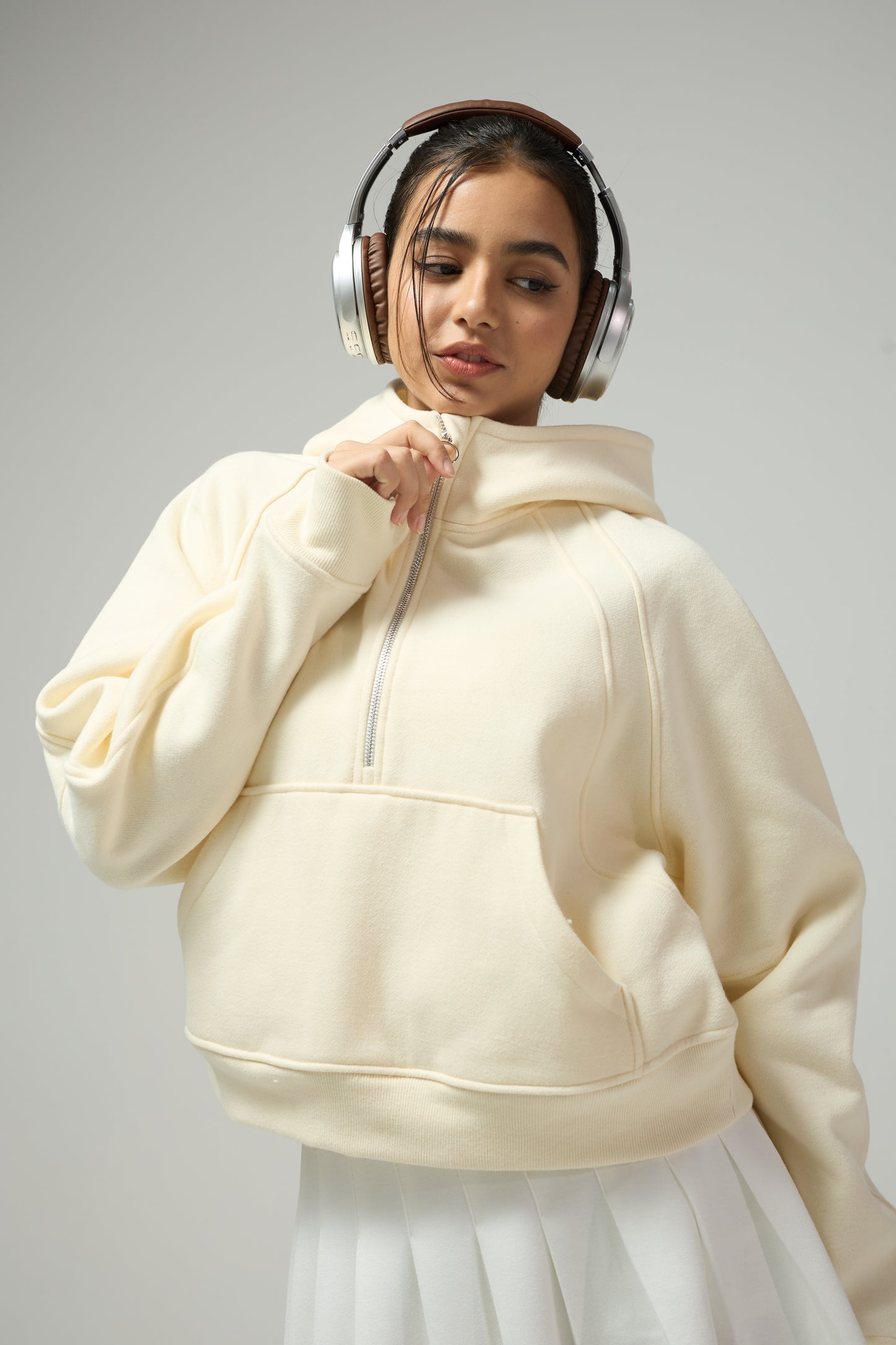 Vanilla Half-Zip Hoodie