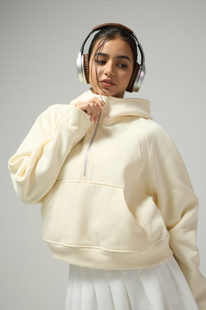Vanilla Half-Zip Hoodie