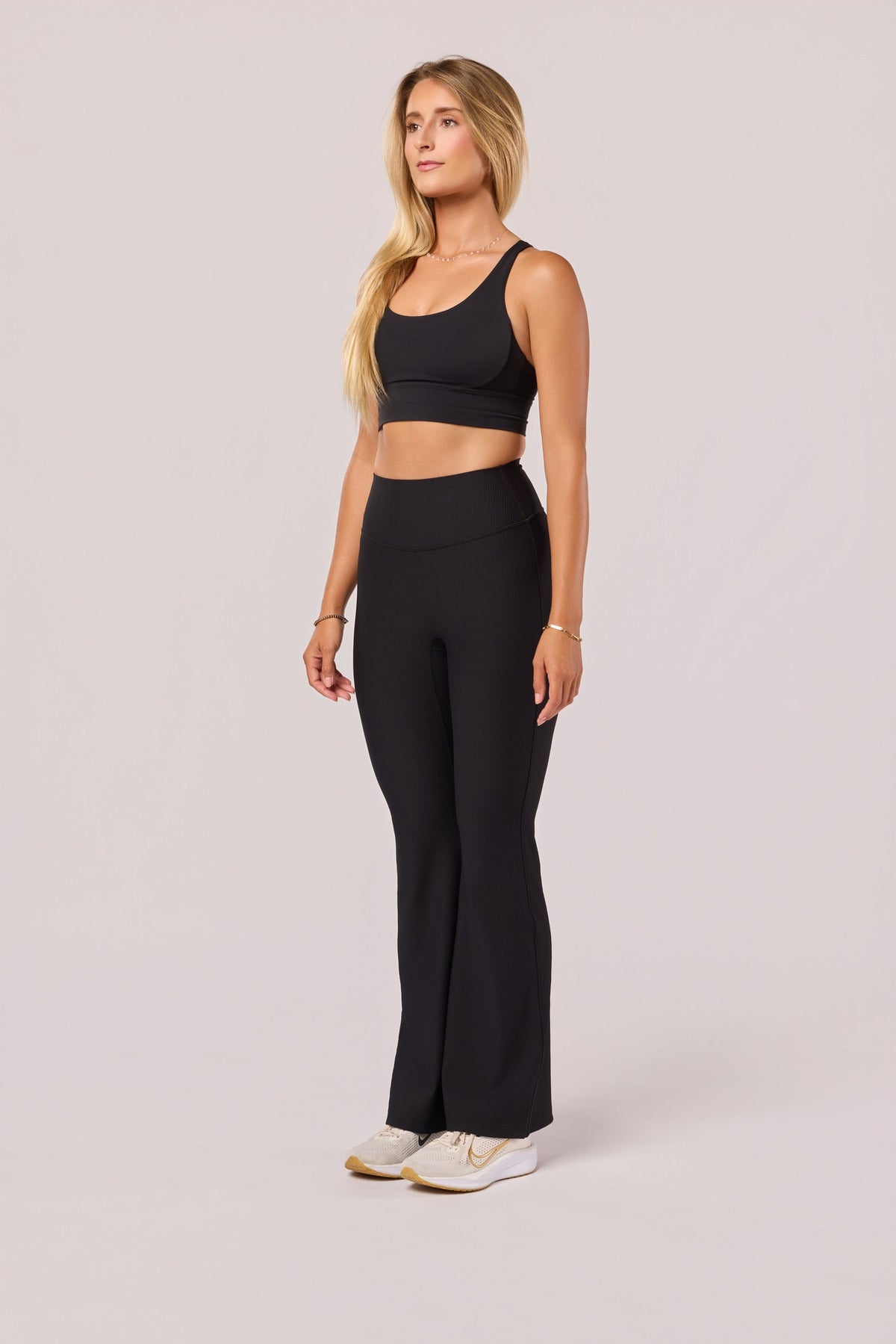 Women's Cross-Back Longline Sports Bra in Black – photo 2