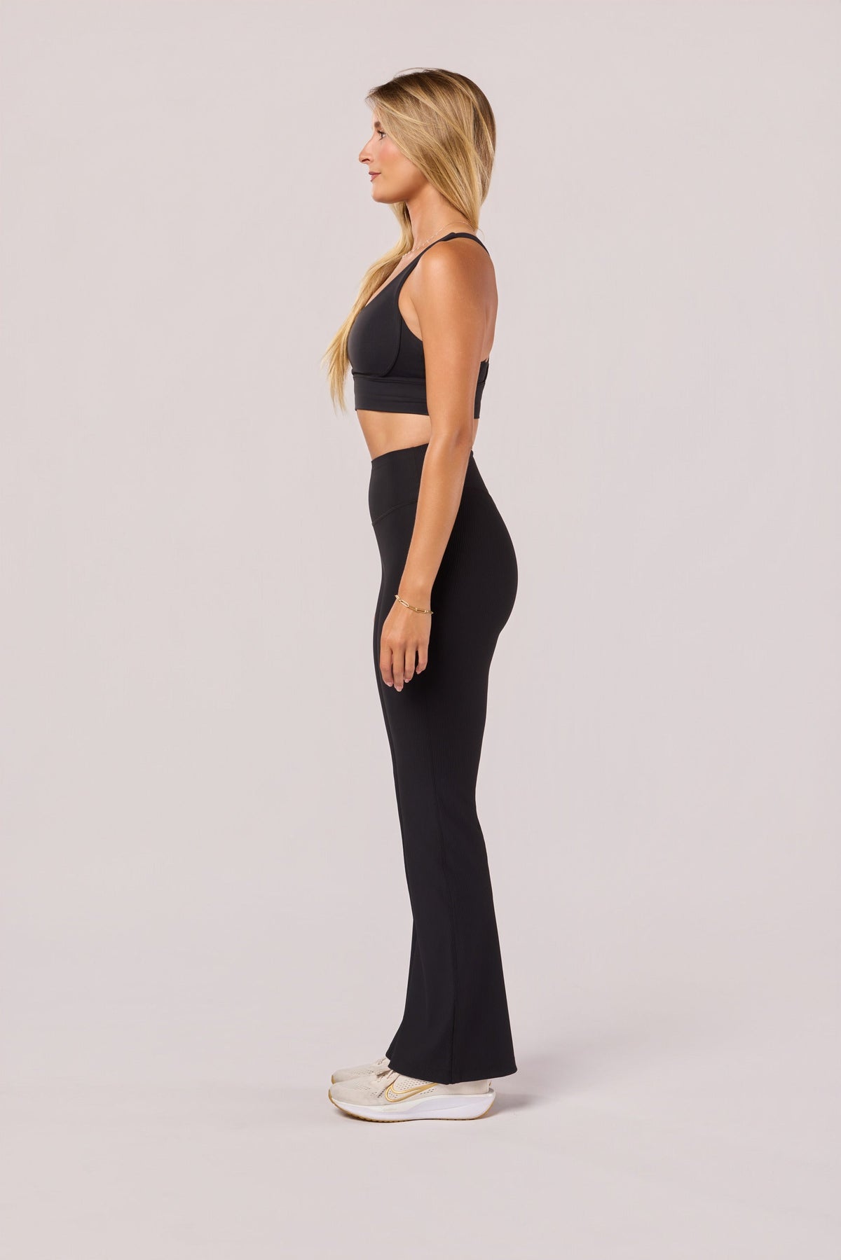 Women's Cross-Back Longline Sports Bra in Black – photo 3