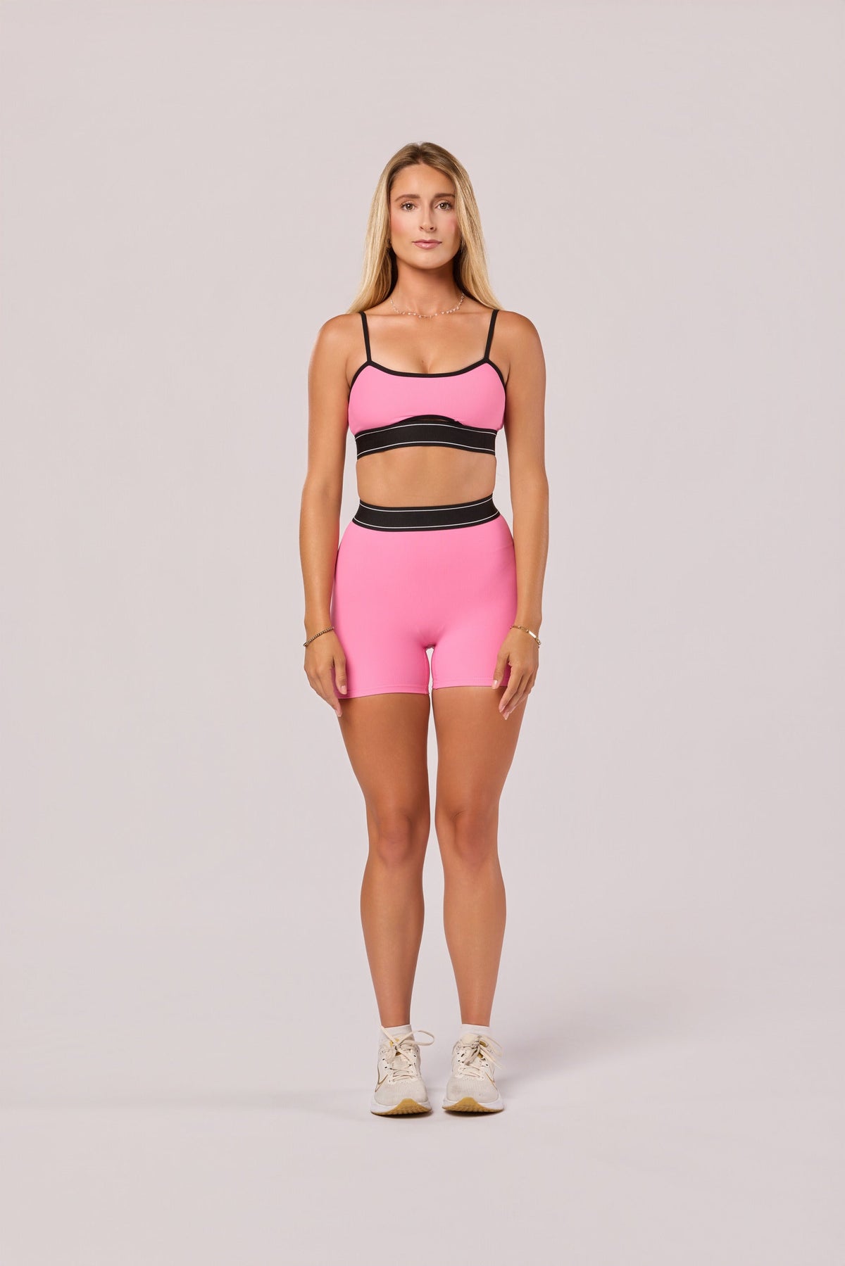 Women's Contour Band Scoop Neck Sports Bra in Pink – photo 2