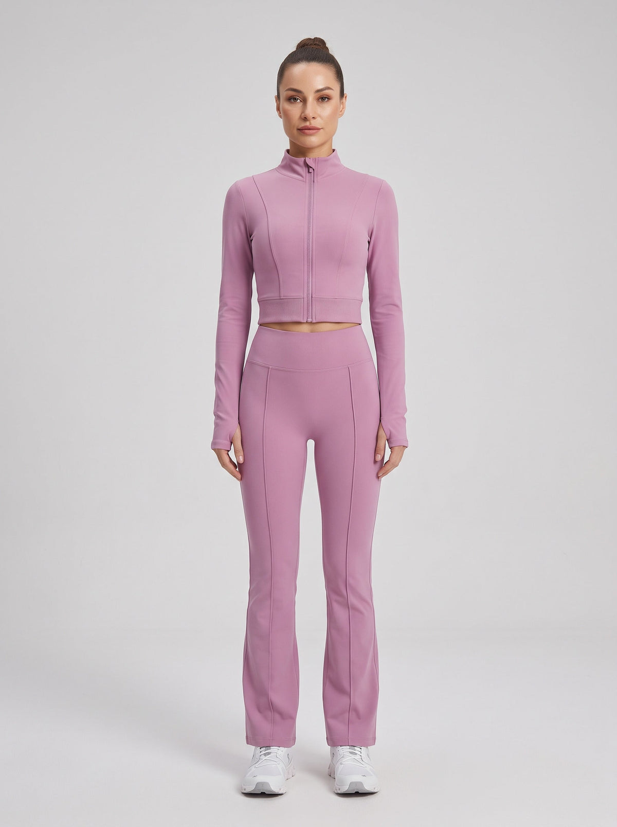 Women's High-Waist Flare Yoga Pants in Blush – photo 3