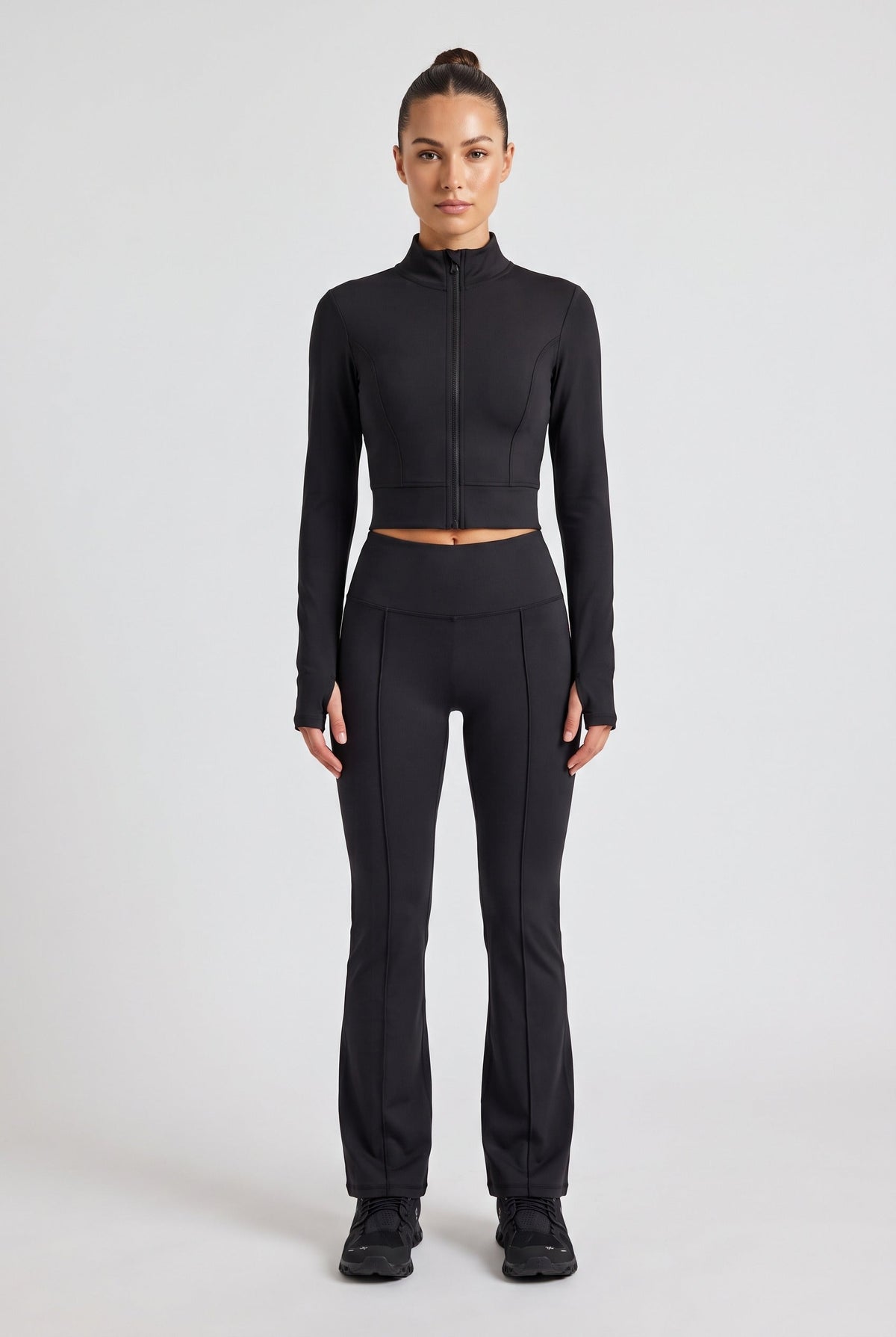 Women's High-Waist Flare Yoga Pants in Black – photo 2