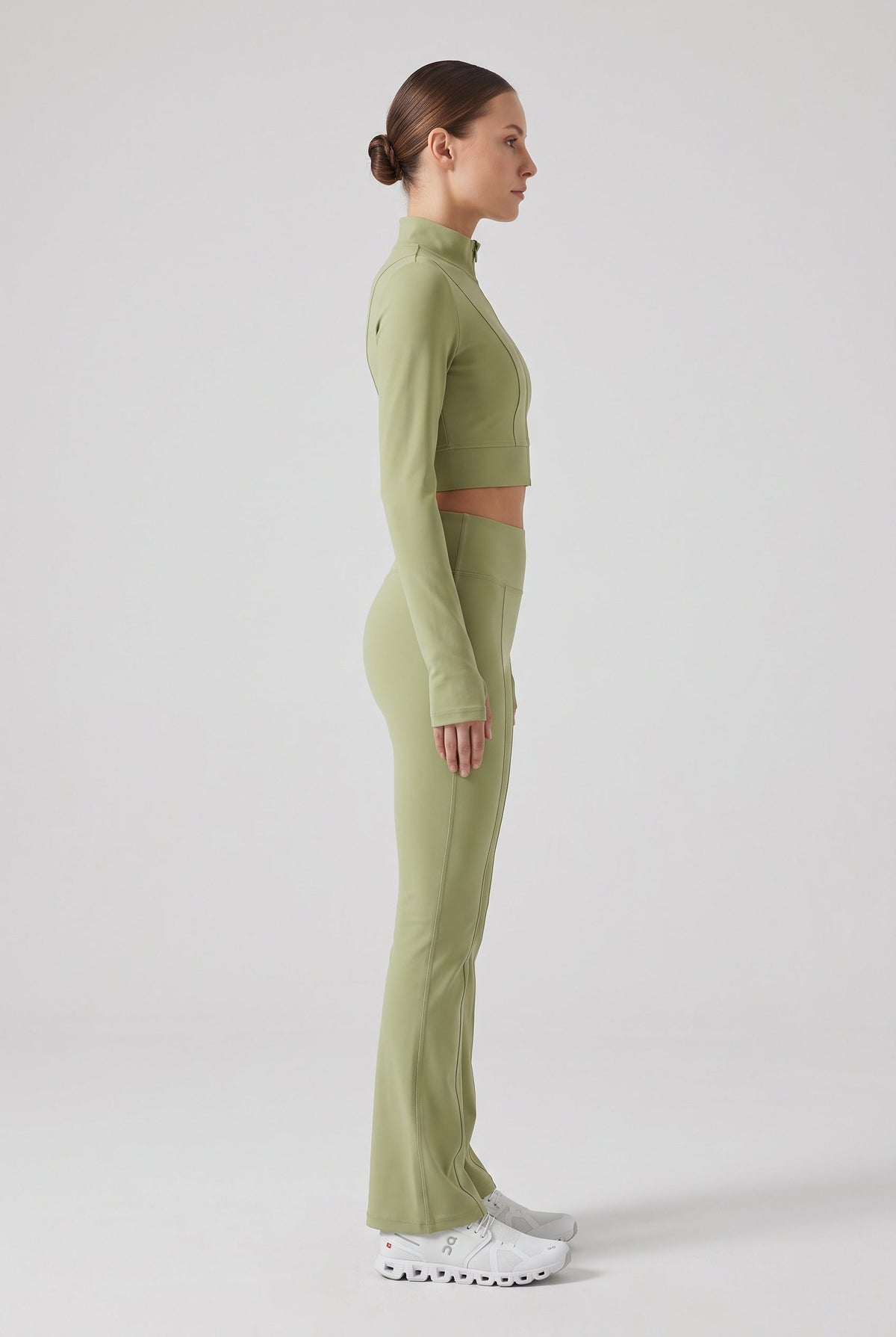 Women's High-Waist Flare Yoga Pants in Sage – photo 3