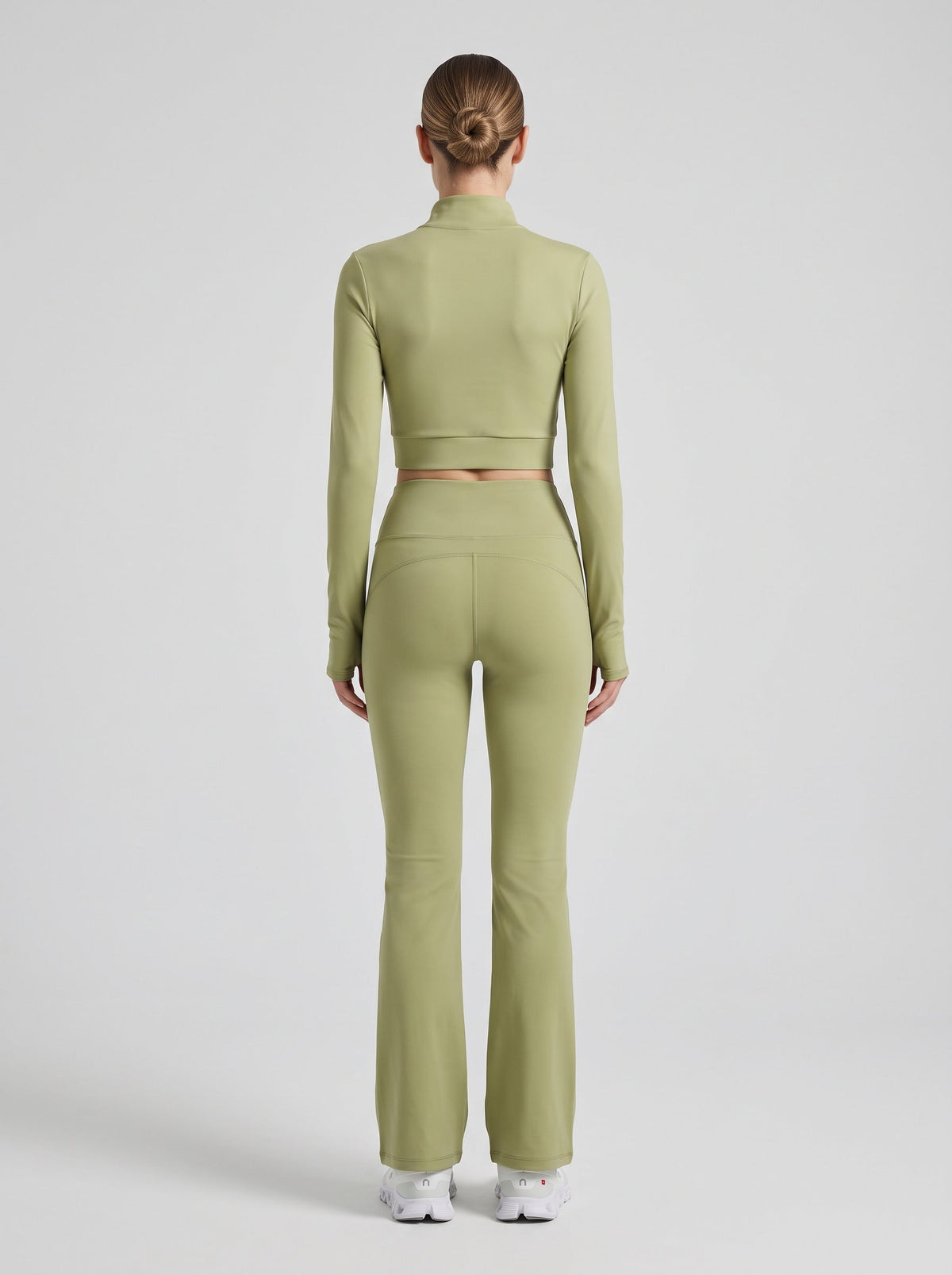 Women's High-Waist Flare Yoga Pants in Sage – photo 4
