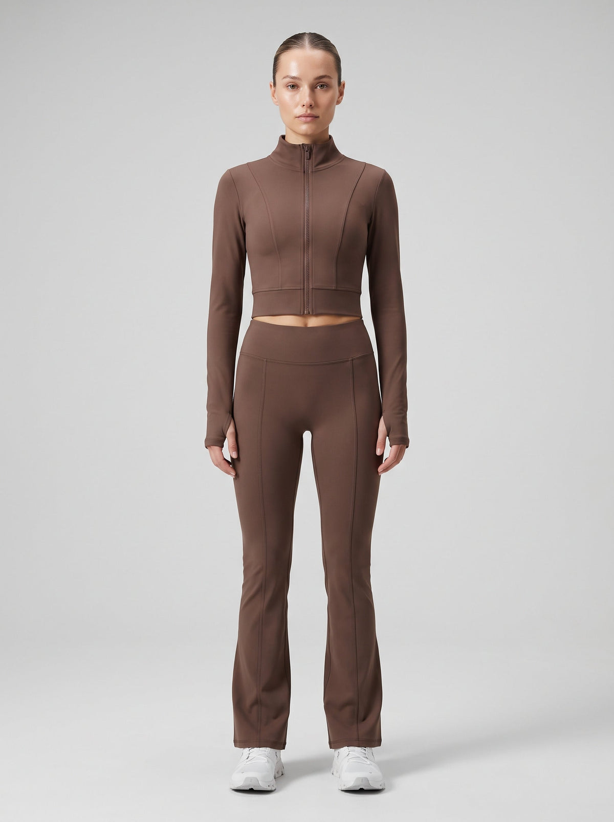 Women's High-Waist Flare Yoga Pants in Terracotta – photo 2