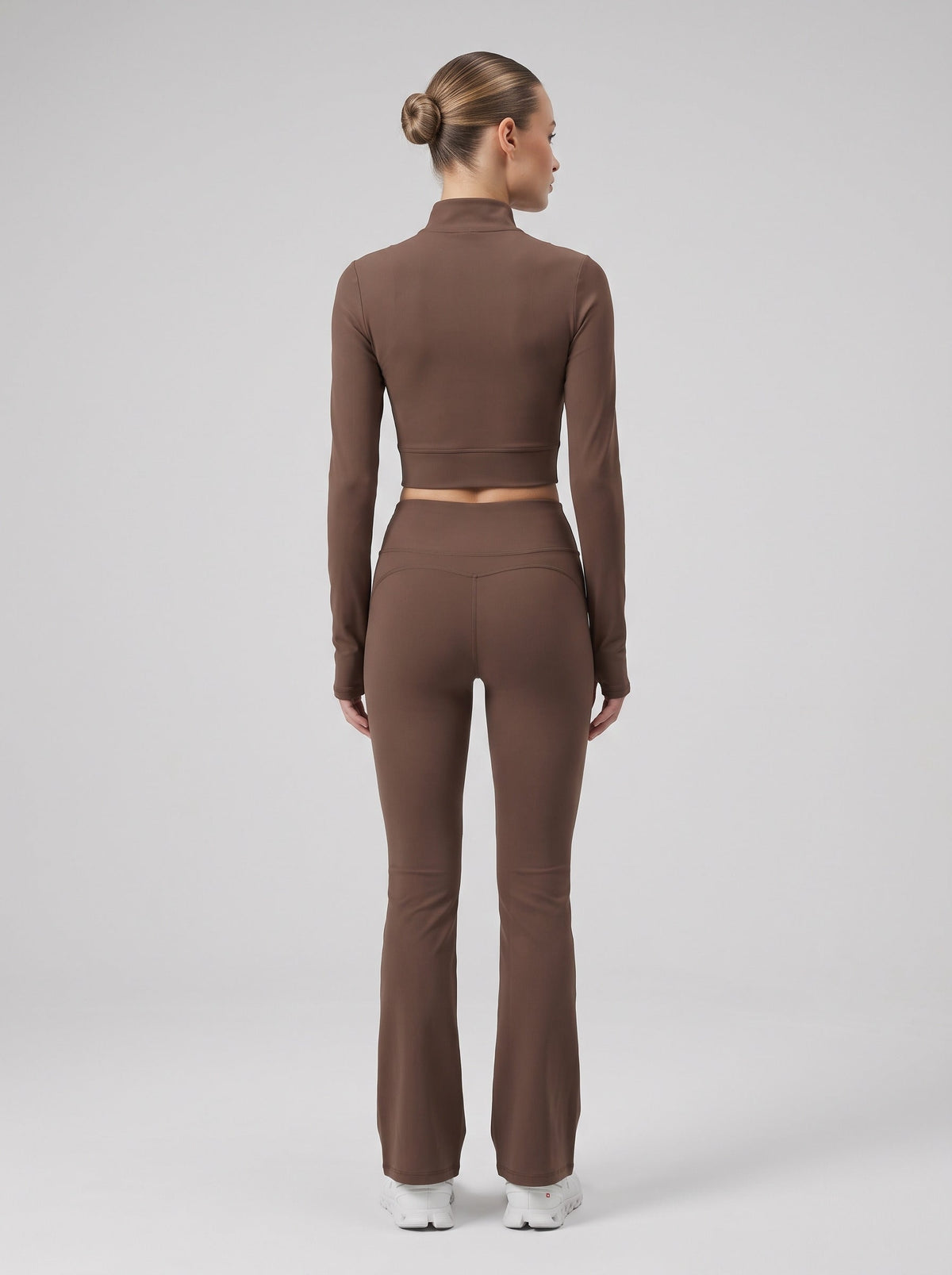 Women's High-Waist Flare Yoga Pants in Terracotta – photo 4