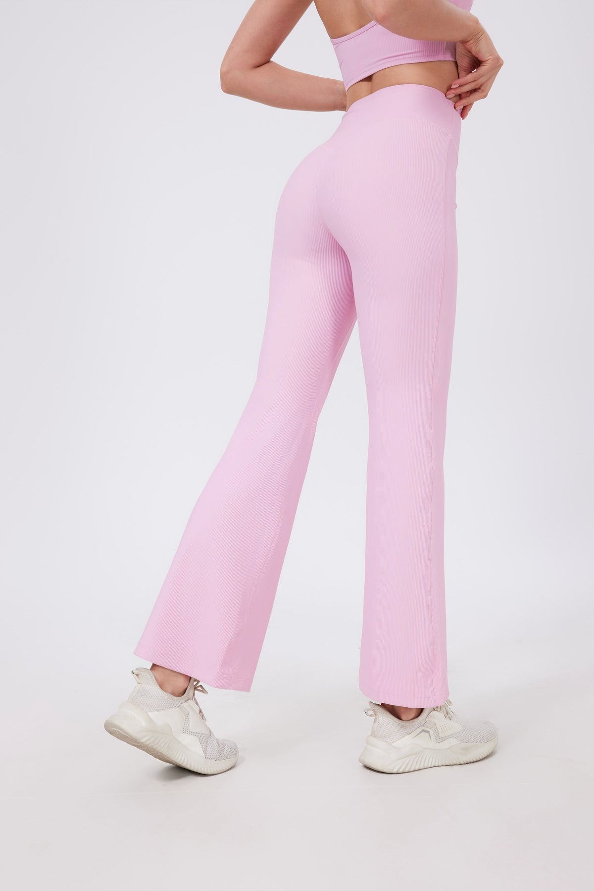 Women's Buttery Soft High-Waist Flare Leggings in Blush – photo 4