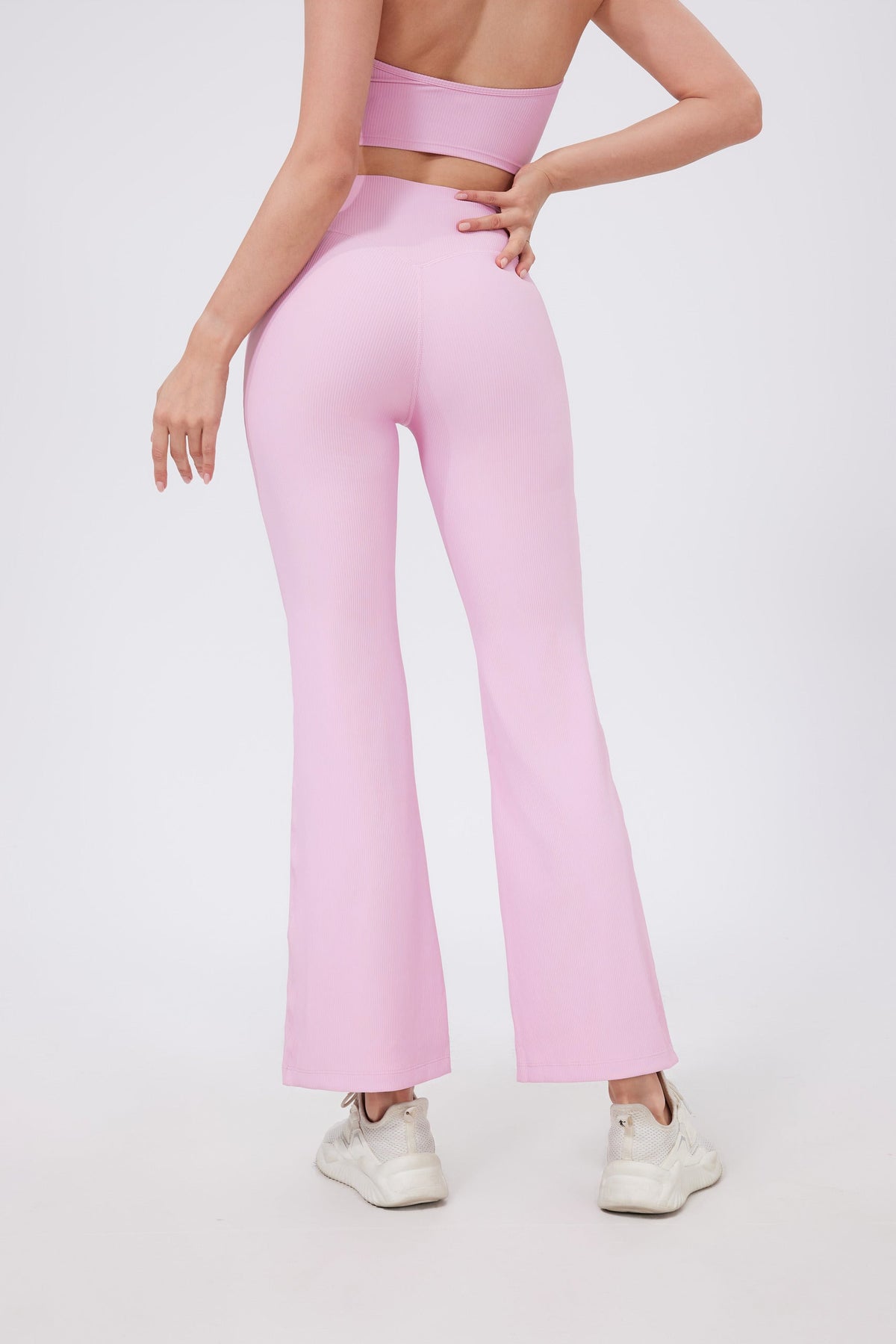 Women's Buttery Soft High-Waist Flare Leggings in Blush – photo 5