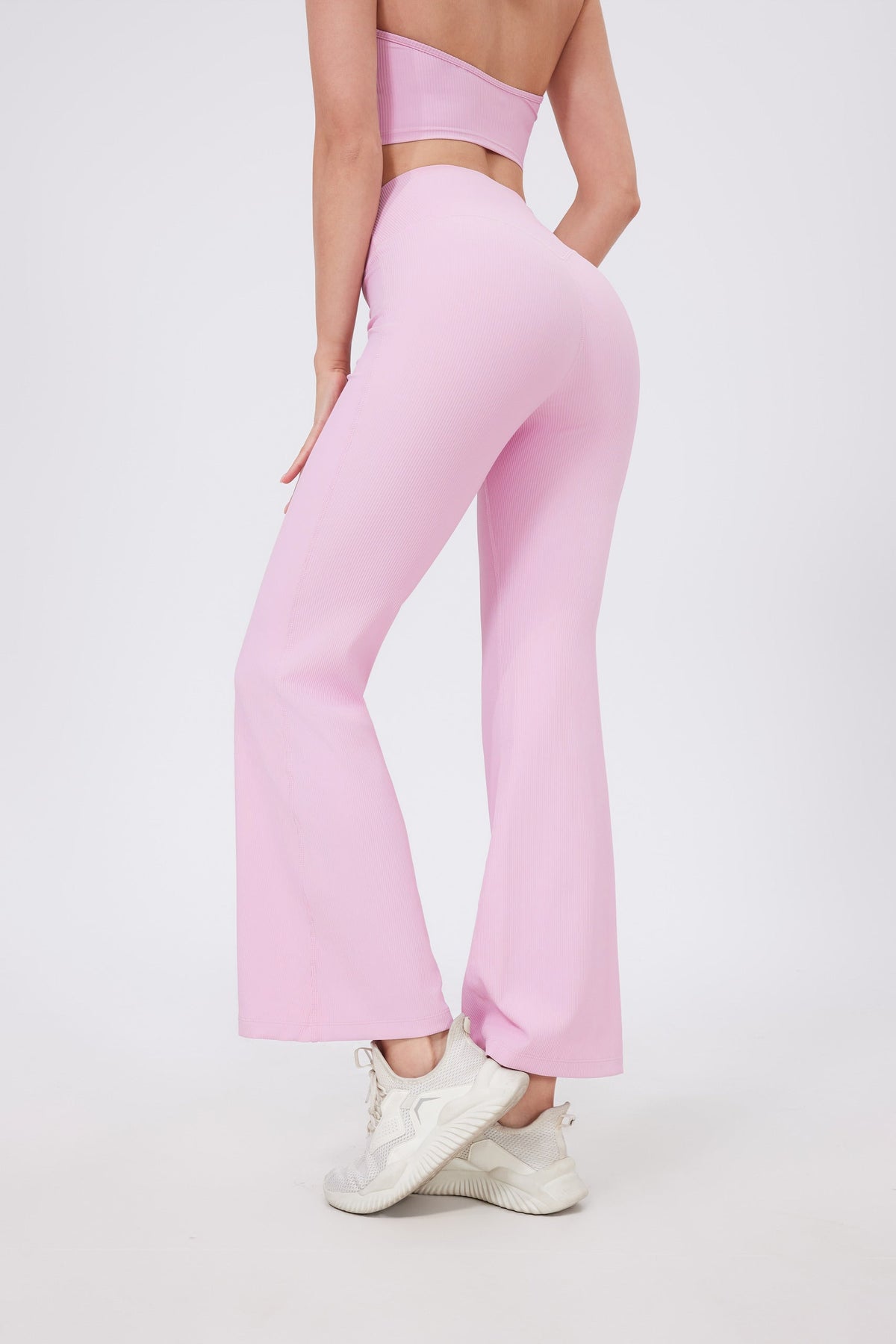 Women's Buttery Soft High-Waist Flare Leggings in Blush – photo 6