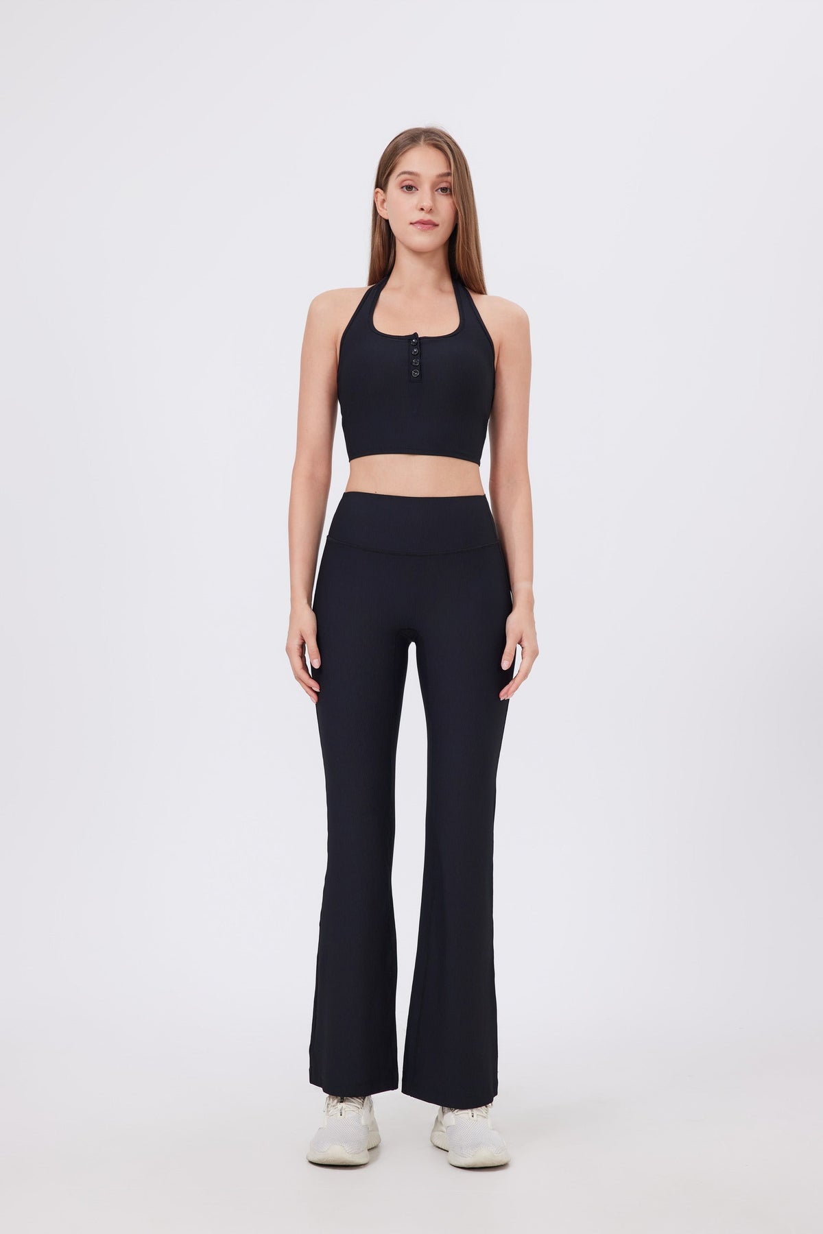 Women's Buttery Soft High-Waist Flare Leggings in Black – photo 2
