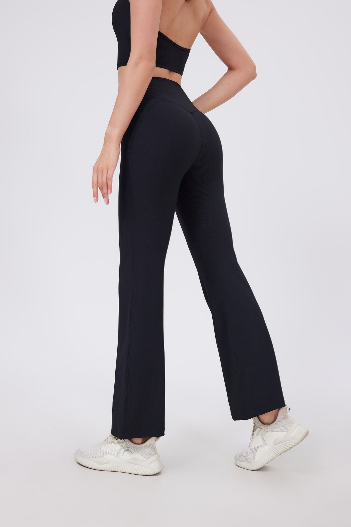 Women's Buttery Soft High-Waist Flare Leggings in Black – photo 4