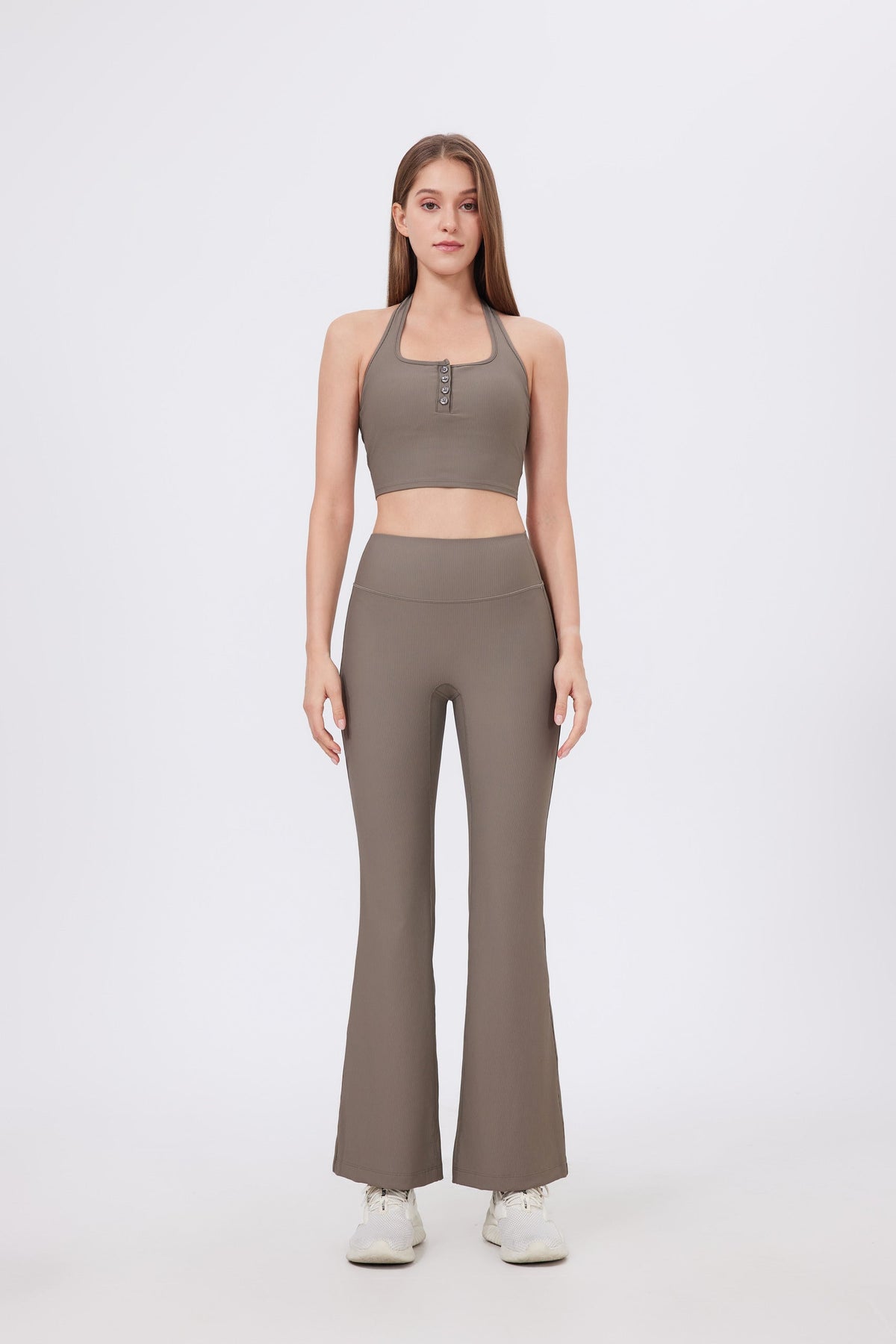 Women's Buttery Soft High-Waist Flare Leggings in Terracotta – photo 2