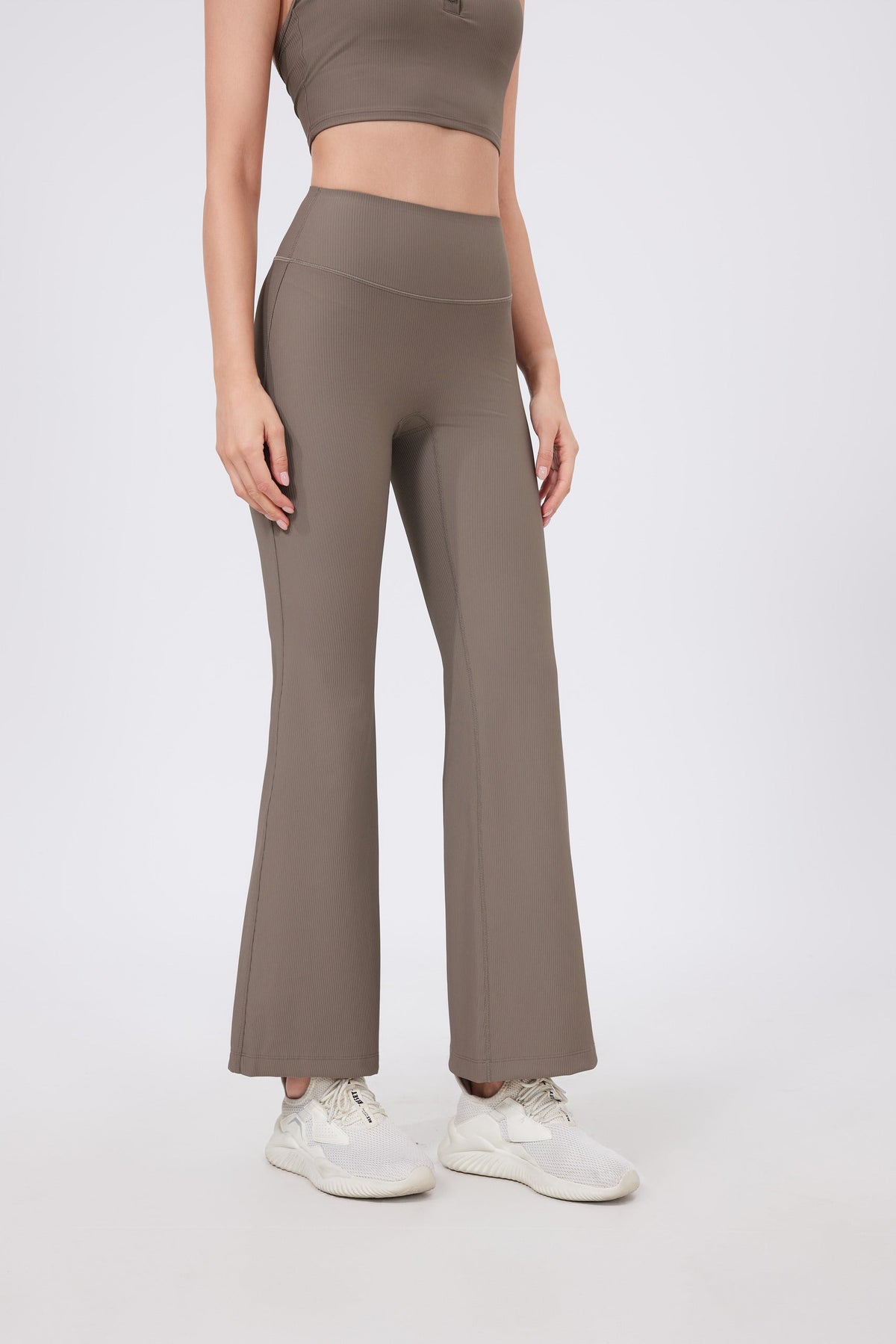 Women's Buttery Soft High-Waist Flare Leggings in Terracotta – photo 3