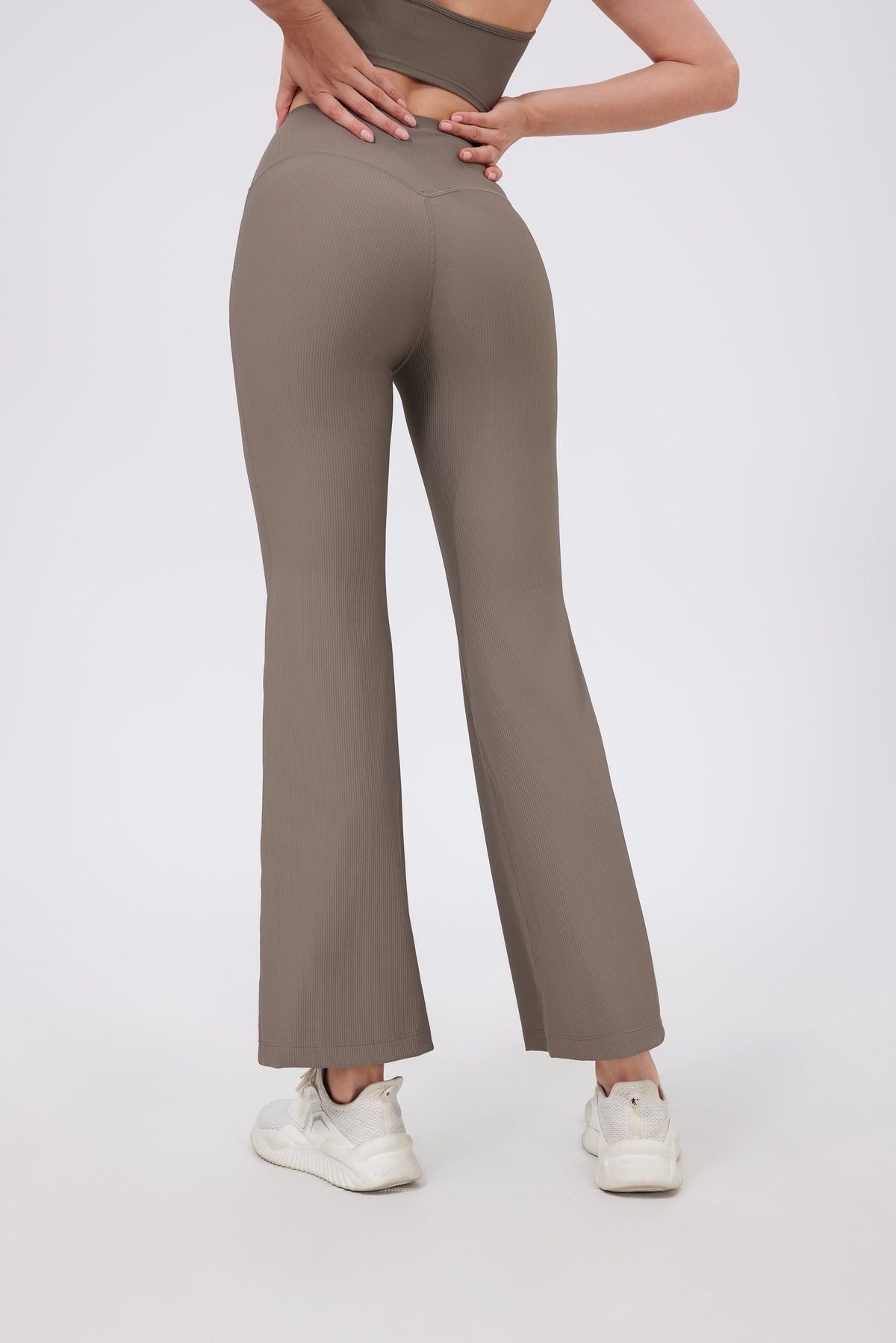 Women's Buttery Soft High-Waist Flare Leggings in Terracotta – photo 4