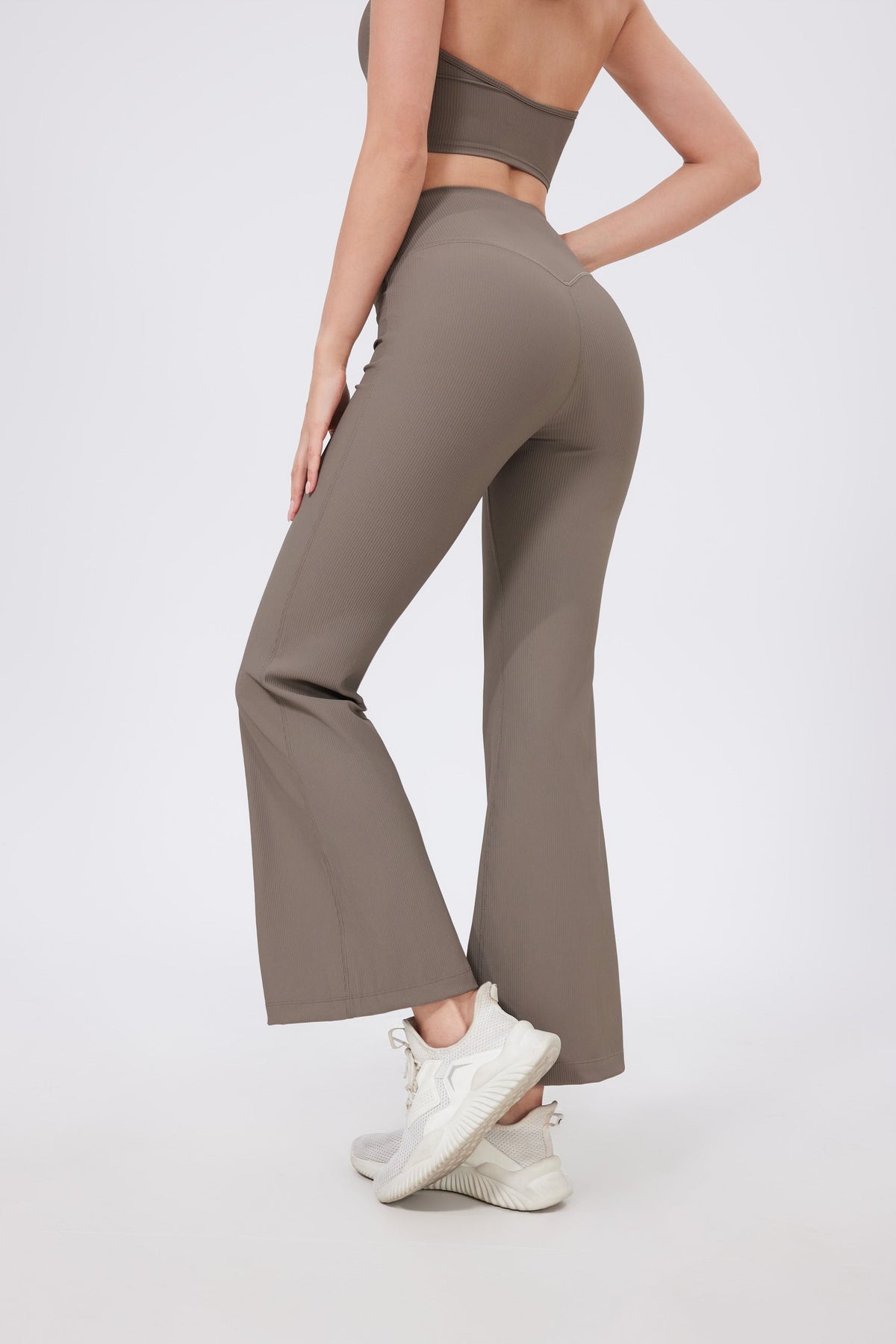 Women's Buttery Soft High-Waist Flare Leggings in Terracotta – photo 5