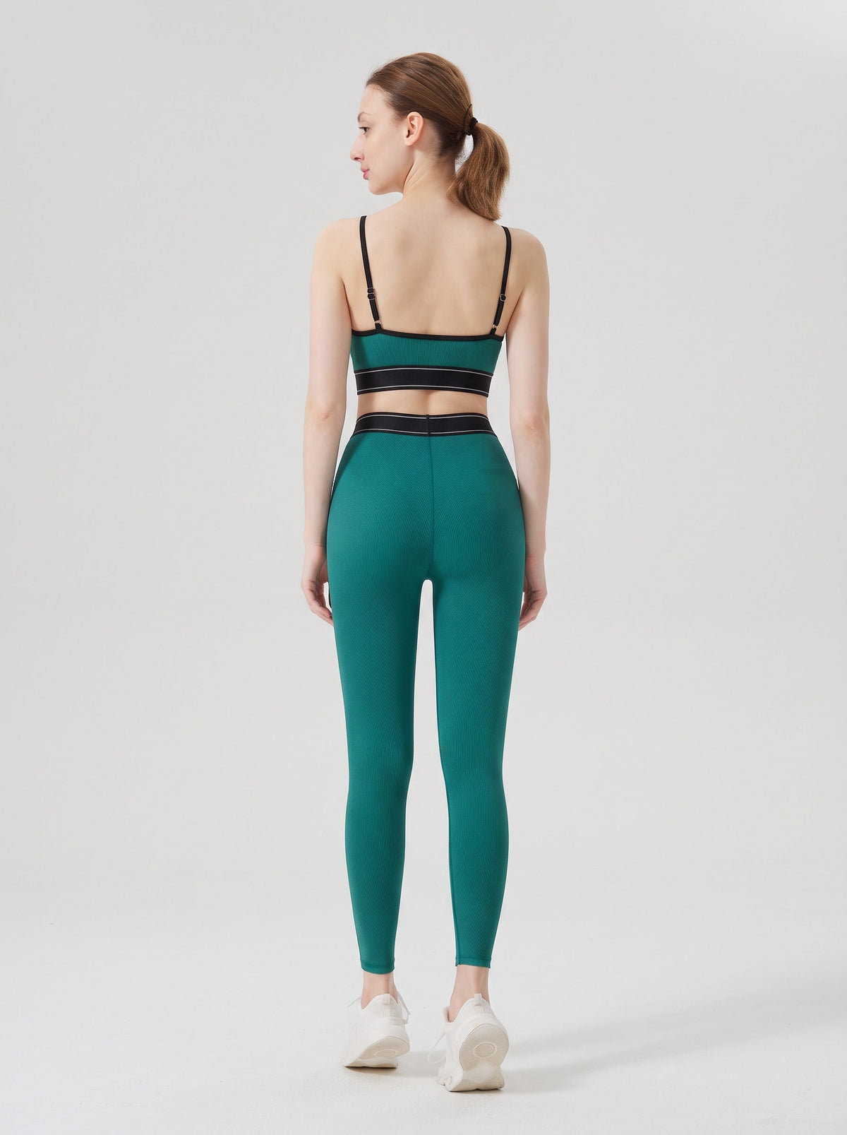 Women's High-Waist Leggings with Contour Waistband in Green – photo 4