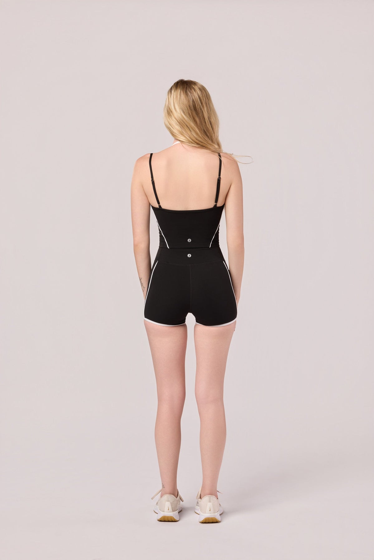 Women's Contrast Piping Biker Shorts in Black – photo 6