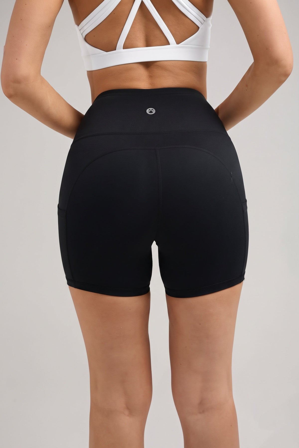 Women's High-Waist Biker Shorts with Pockets in Black – photo 5