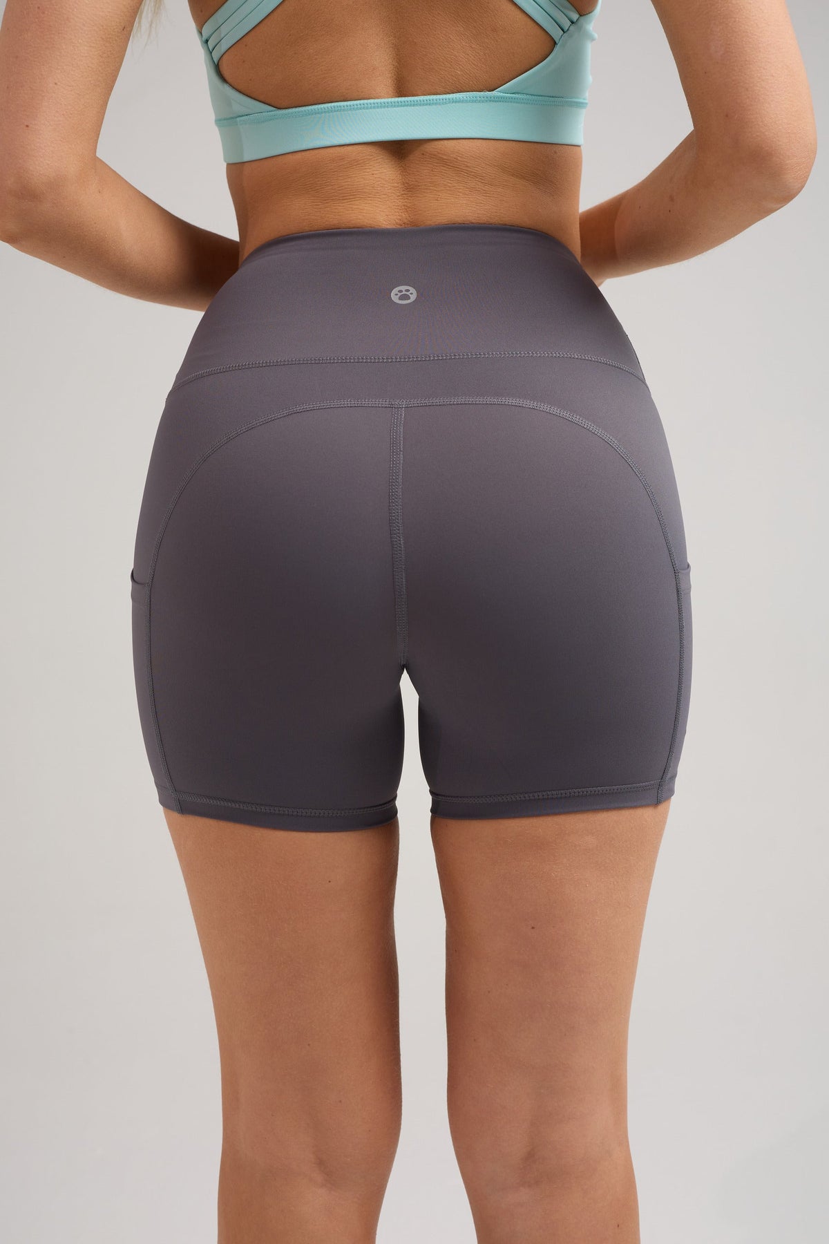 Women's High-Waist Biker Shorts with Pockets in Dark Grey – photo 5