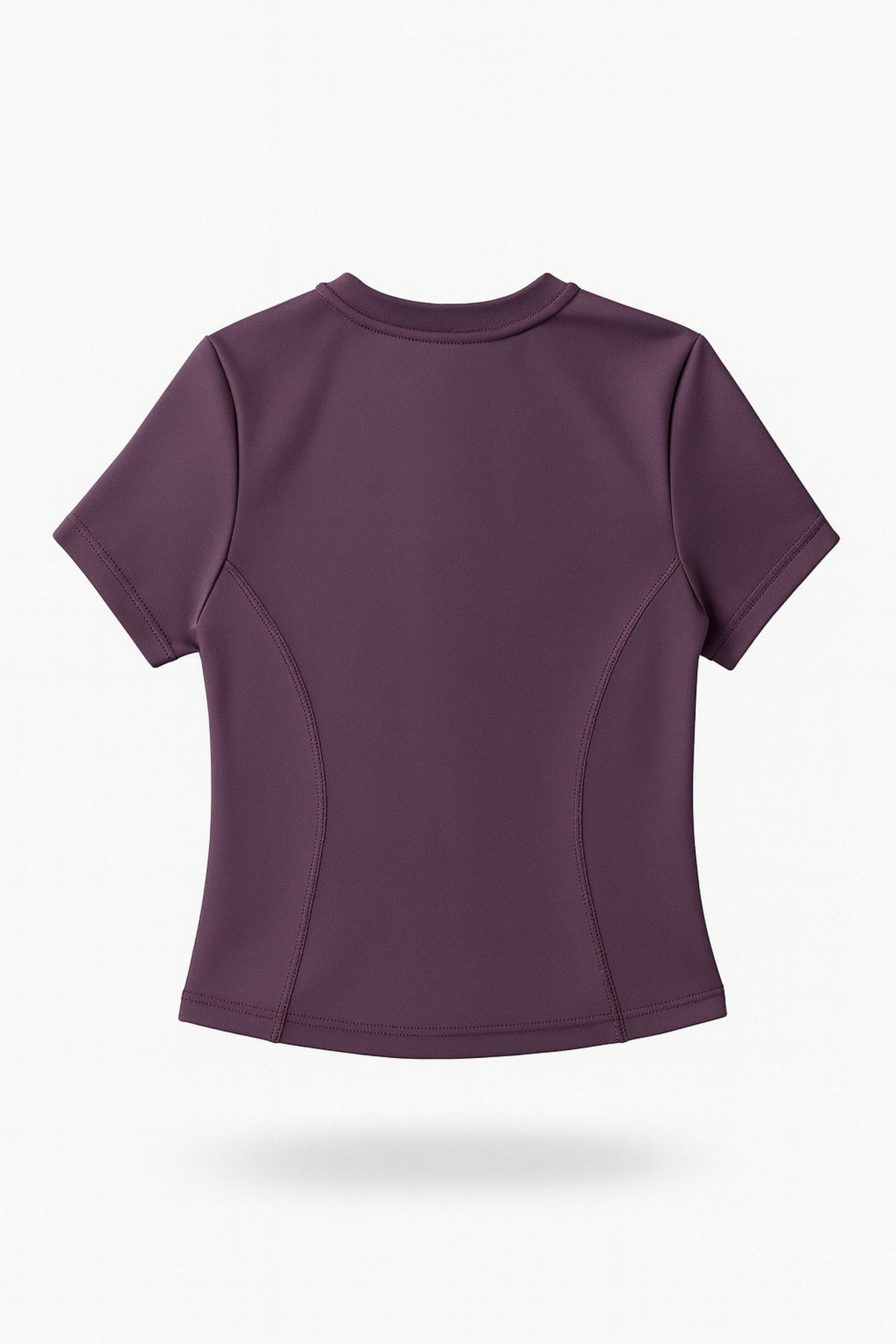 Women's Fitted Seamed Short Sleeve Yoga Tee in Lavender – photo 3