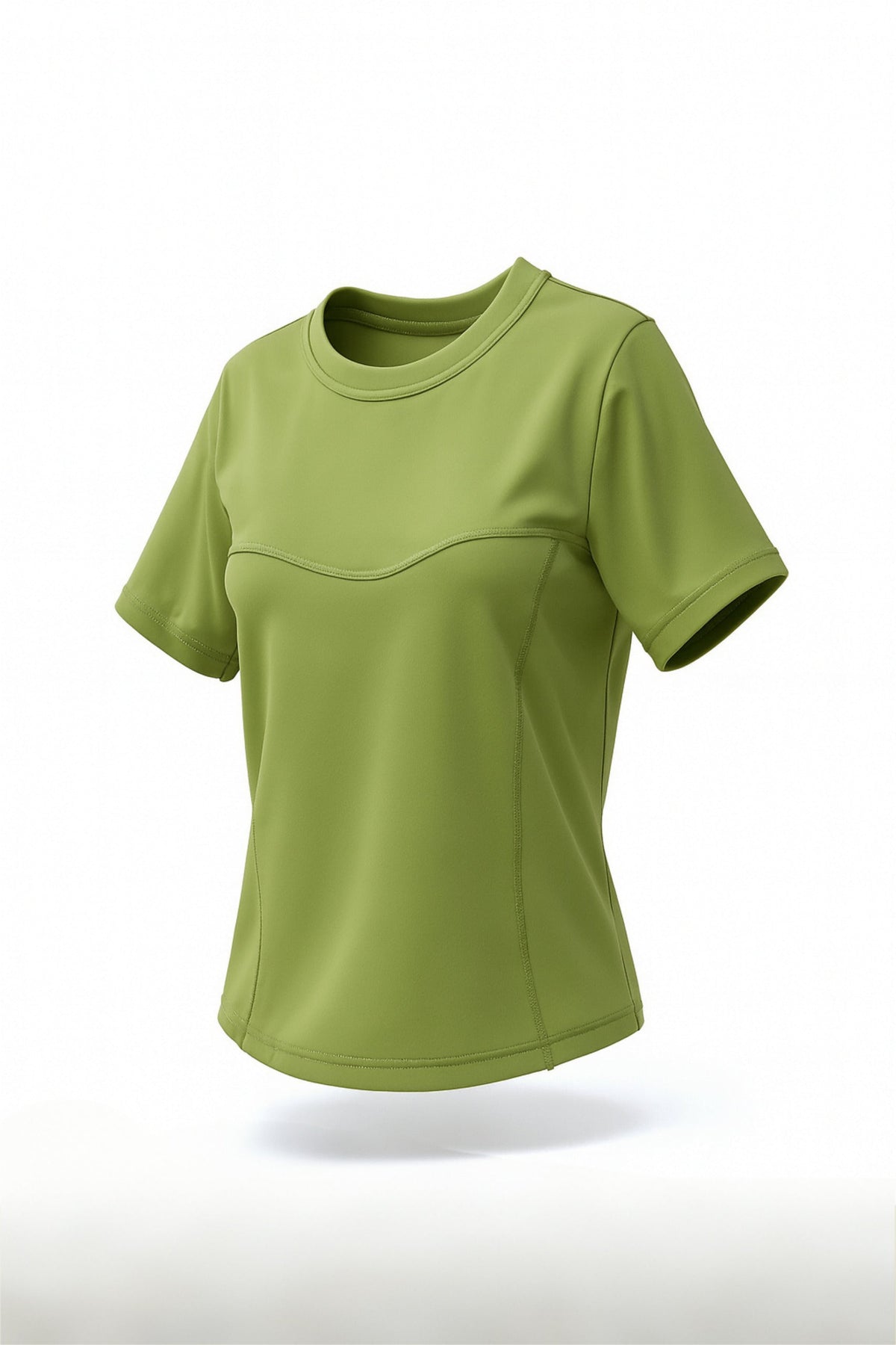 Women's Fitted Seamed Short Sleeve Yoga Tee in Sage – photo 3