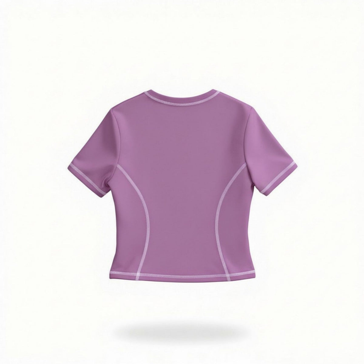 Women's Contrast Stitch Fitted Short Sleeve Tee in Blush – photo 4