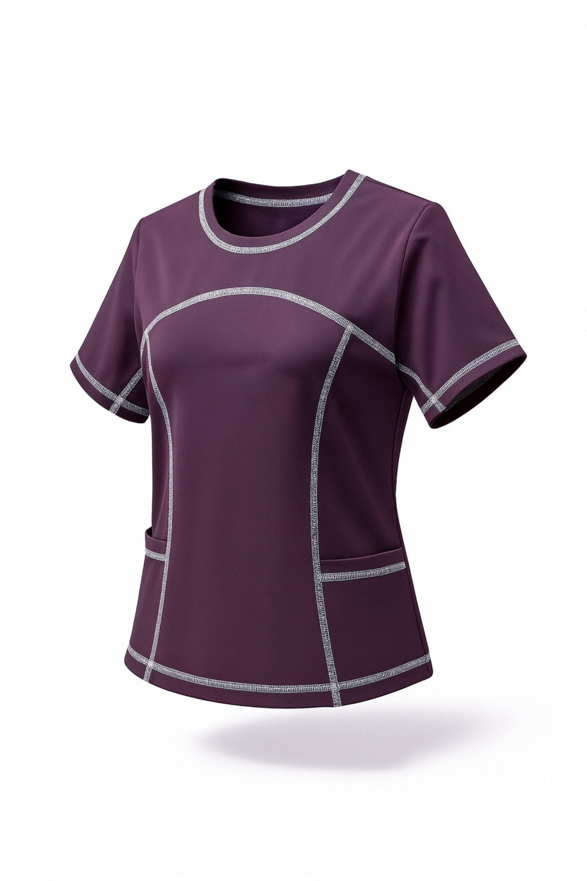 Women's Contrast Stitch Fitted Short Sleeve Tee in Lavender – photo 3