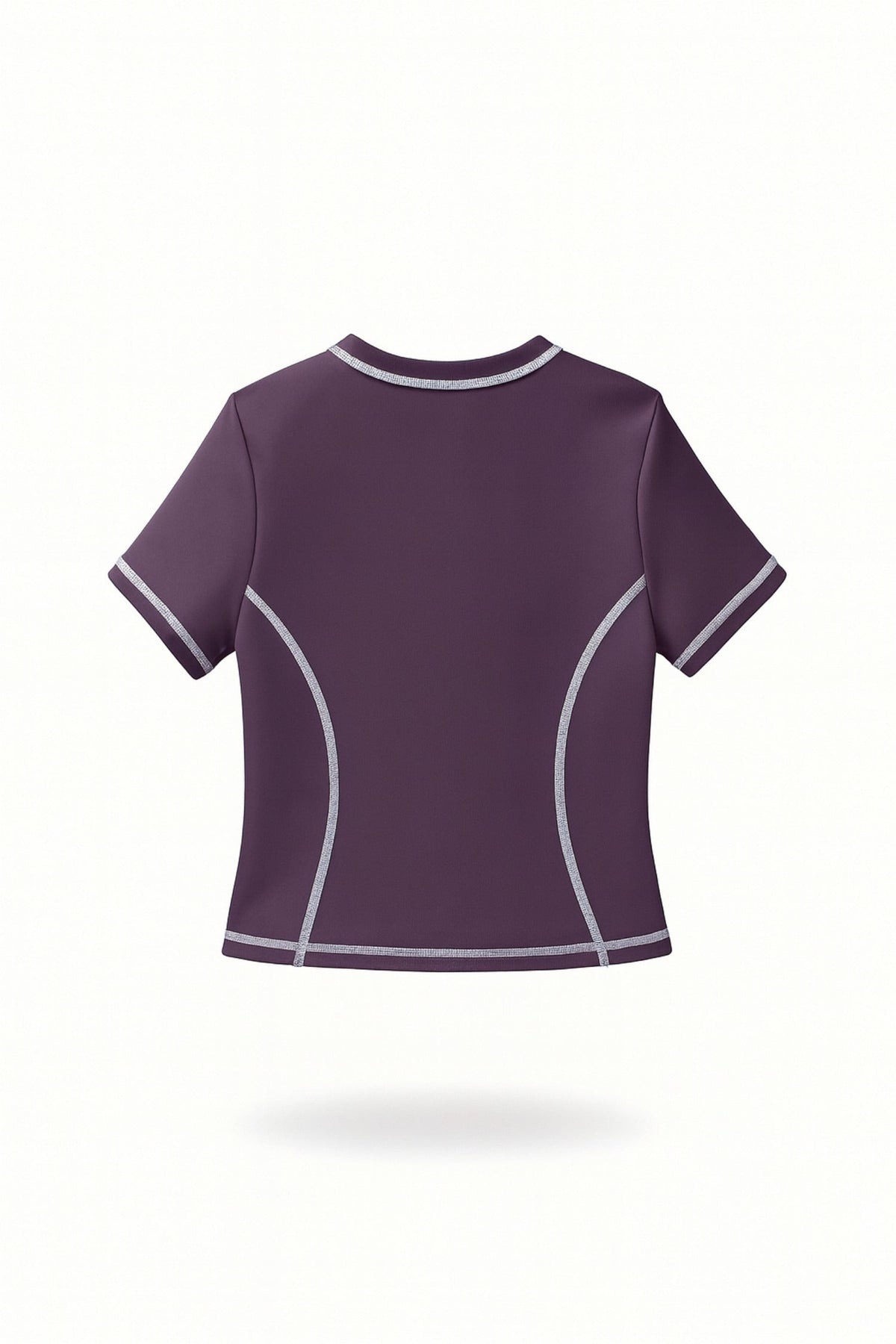 Women's Contrast Stitch Fitted Short Sleeve Tee in Lavender – photo 4