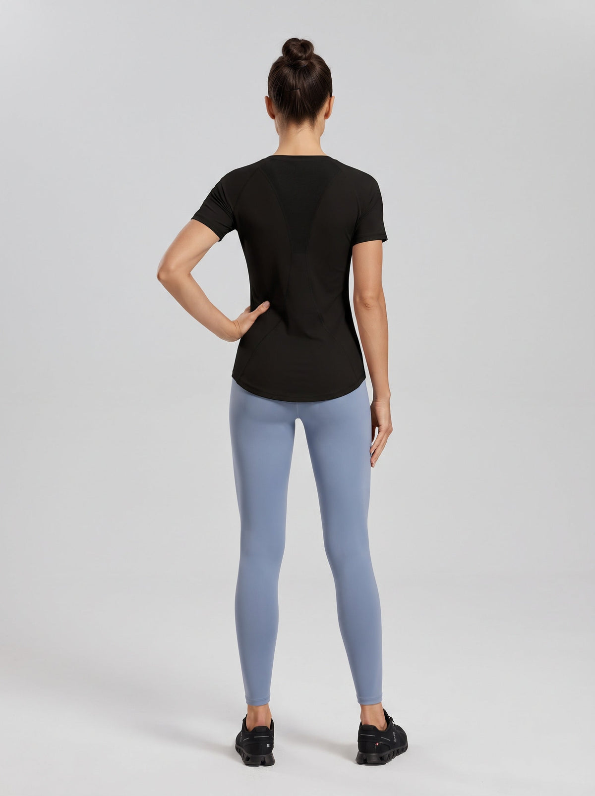 Women's Curved Hem Short Sleeve Performance Tee in Black – photo 4